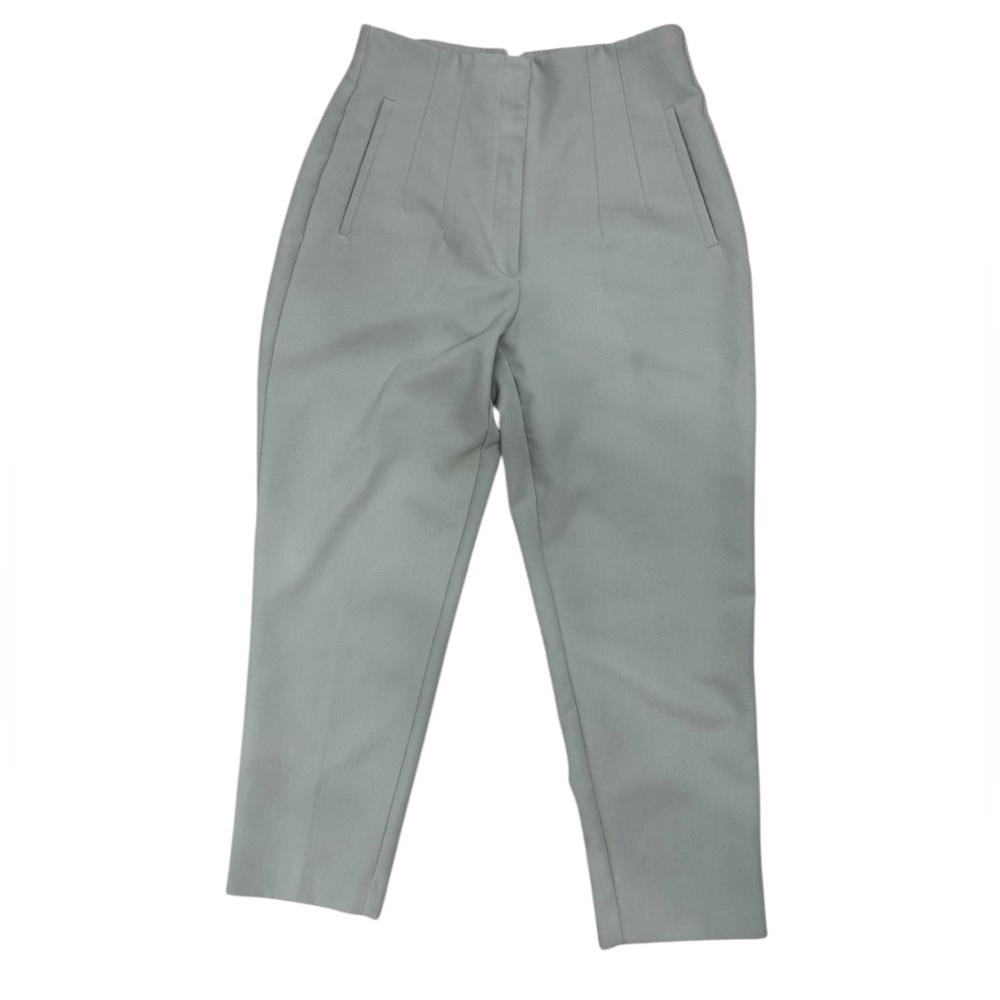 Zara Light Sage Green High-Waist Tapered Trousers